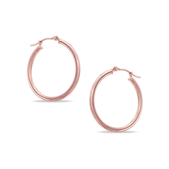 25mm Hoop Earrings in 14K Rose Gold