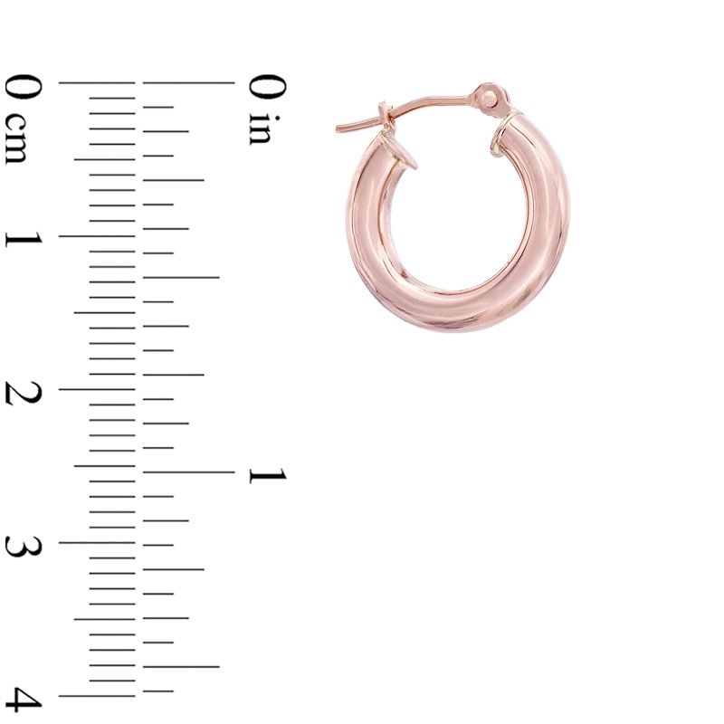 3.0 x 15mm Hoop Earrings in 14K Rose Gold