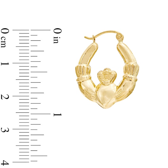 Claddagh Hoop Earrings in 14K Gold