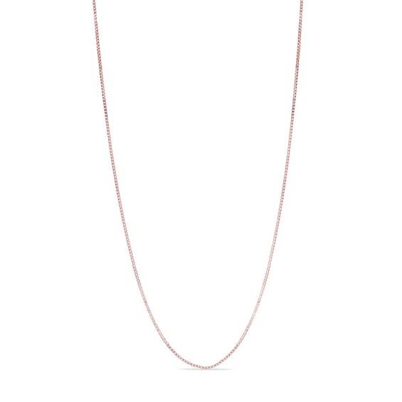 Ladies' 0.8mm Box Chain Necklace in 14K Rose Gold - 18"