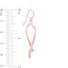 Thumbnail Image 1 of Breast Cancer Awareness Ribbon Drop Earrings in 14K Rose Gold