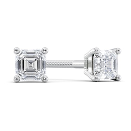 1/3 CT. T.W. Certified Asscher-Cut Diamond Solitaire Stud Earrings in Platinum (I/VS2)