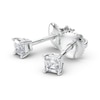 Thumbnail Image 1 of 1/3 CT. T.W. Certified Asscher-Cut Diamond Solitaire Stud Earrings in Platinum (I/VS2)