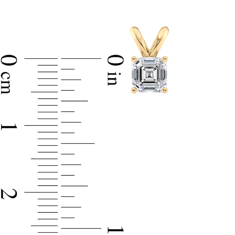 5/8 CT. Certified Asscher-Cut Diamond Solitaire Pendant in 18K Gold (I/VS2)