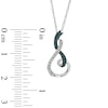 Thumbnail Image 2 of 1/6 CT. T.W. Enhanced Blue and White Diamond Curly Pendant in Sterling Silver