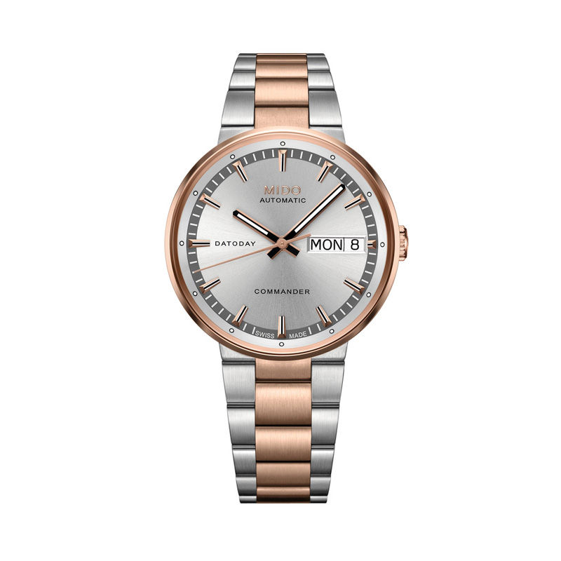 Men's MIDO® Commander II Automatic Two-Tone Watch with Silver-Tone Dial (Model: M014.430.22.031.00)