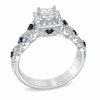 Thumbnail Image 1 of Vera Wang Love Collection 1 CT. T.W. Diamond and Blue Sapphire Engagement Ring in 14K White Gold