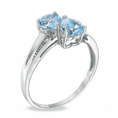 Details about   Genuine Aquamarine & Diamond Heart Mom Ring .925 Sterling Silver 
