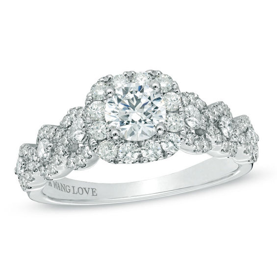 Vera Wang Love Collection 1-1/5 CT. T.w. Diamond Frame Engagement Ring in 14K White Gold