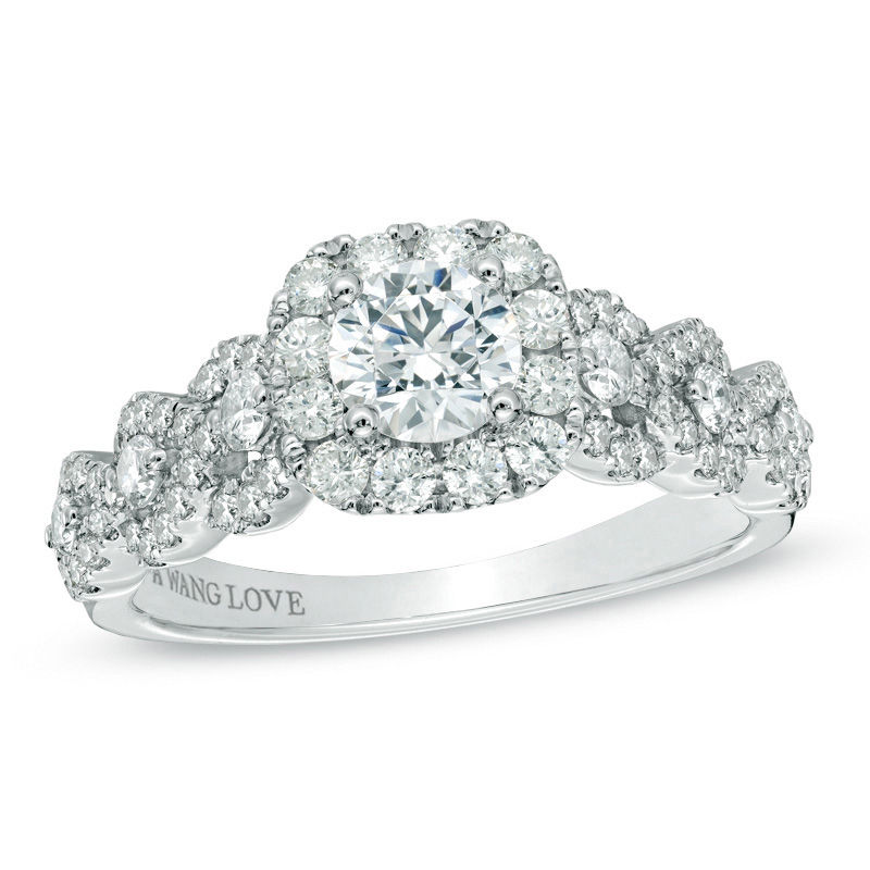 Main Image 1 of Vera Wang Love Collection 1-1/5 CT. T.W. Diamond Frame Engagement Ring in 14K White Gold