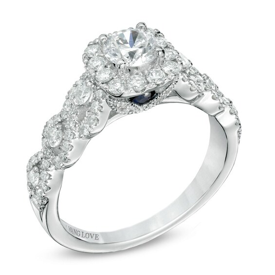 Vera Wang Love Collection 1-1/5 CT. T.w. Diamond Frame Engagement Ring in 14K White Gold