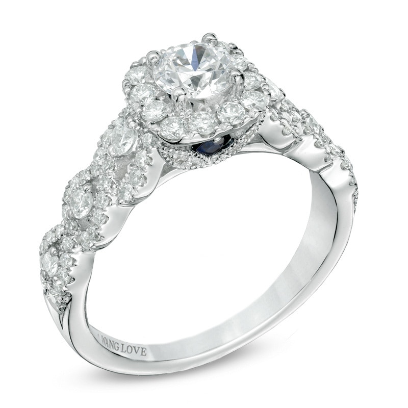 Main Image 2 of Vera Wang Love Collection 1-1/5 CT. T.W. Diamond Frame Engagement Ring in 14K White Gold