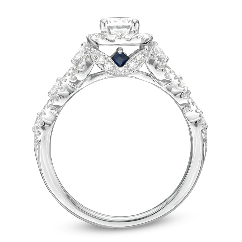 Main Image 3 of Vera Wang Love Collection 1-1/5 CT. T.W. Diamond Frame Engagement Ring in 14K White Gold