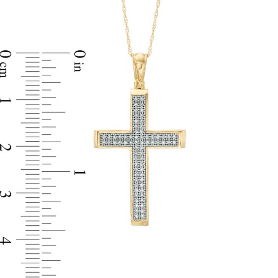 1/5 CT. T.w. Diamond Cross Pendant in 10K Gold