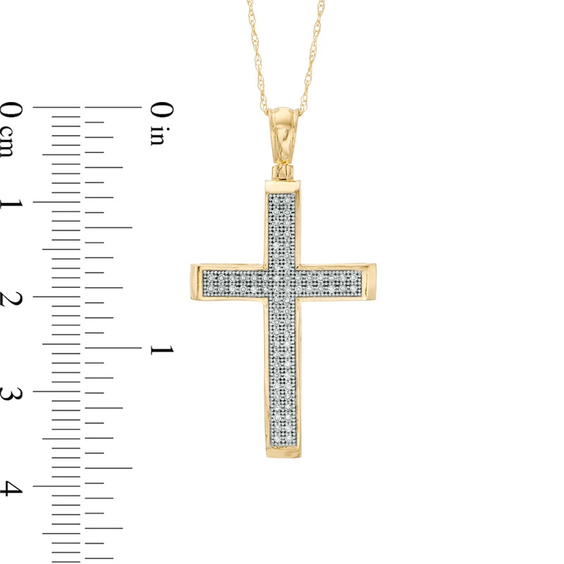 1/5 CT. T.W. Diamond Cross Pendant in 10K Gold