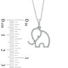 Thumbnail Image 1 of 1/7 CT. T.W. Diamond Outline Elephant Pendant in 10K White Gold