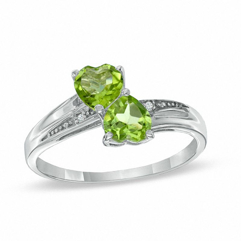Diamond ring with peridot accent shop