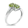 Thumbnail Image 1 of Heart-Shaped Peridot and Diamond Accent Double Heart Ring in Sterling Silver