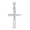 Thumbnail Image 1 of Diamond Accent Four-Point Star Pattern Cross Pendant in Sterling Silver