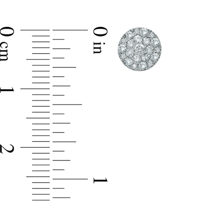 Main Image 2 of 1/2 CT. T.W. Diamond Carnation Cluster Stud Earrings in 10K White Gold