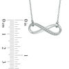 Thumbnail Image 2 of 1/10 CT. T.W. Diamond Sideways Infinity Necklace in Sterling Silver
