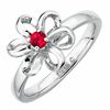 Thumbnail Image 0 of Stackable Expressions™ Polished Three-Dimensional Garnet Flower Ring in Sterling Silver
