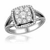 Thumbnail Image 0 of 1 CT. T.W. Diamond Cushion Cluster Square Frame Ring in 10K White Gold