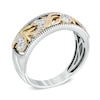 Thumbnail Image 1 of 1/8 CT. T.W. Diamond Vintage-Style Scroll Band in 10K Two-Tone Gold