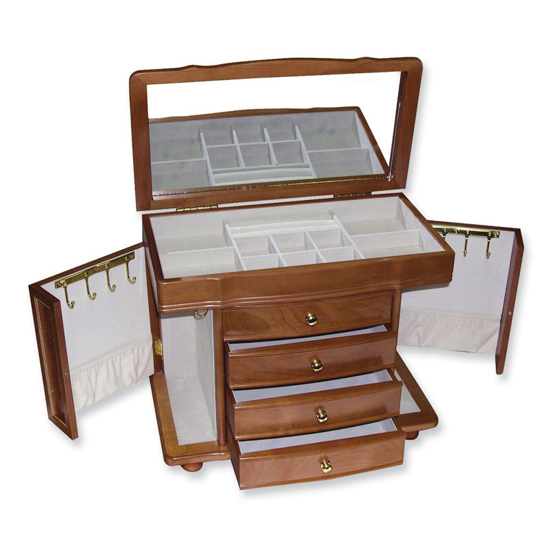 Main Image 1 of Burl Oak Jewelry Box