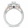 Thumbnail Image 2 of Vera Wang Love Collection 1 CT. T.W. Oval Diamond Three Stone Engagement Ring in 14K Two-Tone Gold