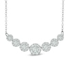 Thumbnail Image 1 of 1 CT. T.W. Diamond Seven Stone Frame Necklace in 10K White Gold