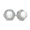 Thumbnail Image 0 of AVA Nadri Simulated Pearl and Crystal Earrings in White Rhodium Brass