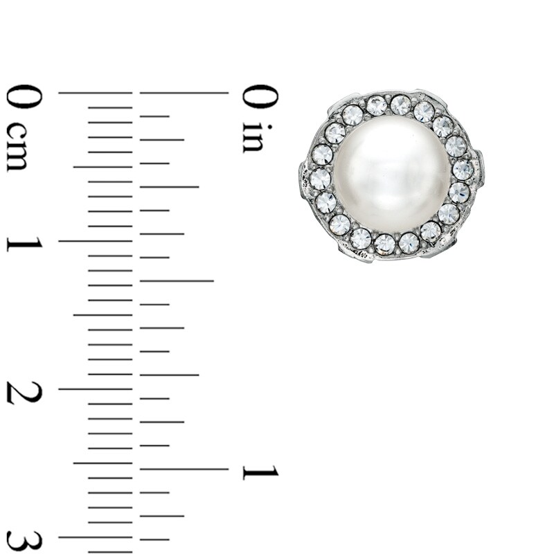 Main Image 2 of AVA Nadri Simulated Pearl and Crystal Earrings in White Rhodium Brass