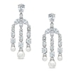 Thumbnail Image 1 of AVA Nadri Simulated Pearl and Cubic Zirconia Chandelier Earrings in White Rhodium Brass