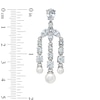 Thumbnail Image 2 of AVA Nadri Simulated Pearl and Cubic Zirconia Chandelier Earrings in White Rhodium Brass