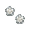 Thumbnail Image 1 of AVA Nadri Simulated Pearl and Crystal Flower Earrings in White Rhodium Brass