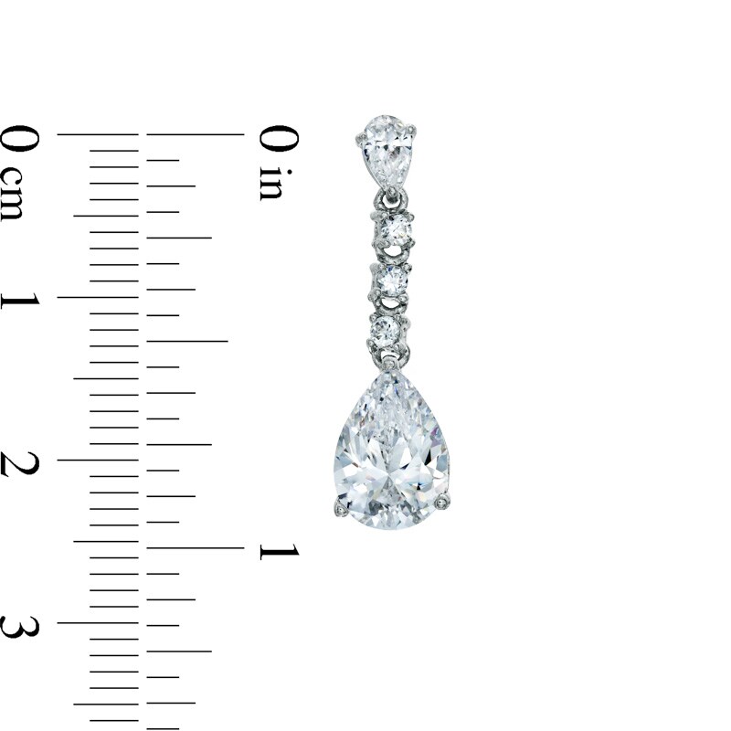 Main Image 2 of AVA Nadri Pear-Shaped Cubic Zirconia Drop Earrings in White Rhodium Brass
