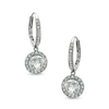Thumbnail Image 1 of AVA Nadri Cubic Zirconia and Crystal Frame Drop Earrings in White Rhodium Brass
