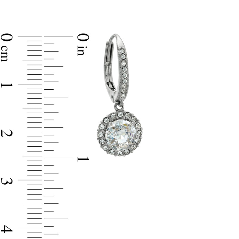 Main Image 2 of AVA Nadri Cubic Zirconia and Crystal Frame Drop Earrings in White Rhodium Brass
