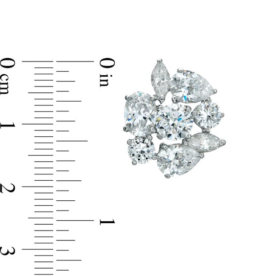 AVA Nadri Cubic Zirconia Earrings in White Rhodium Brass