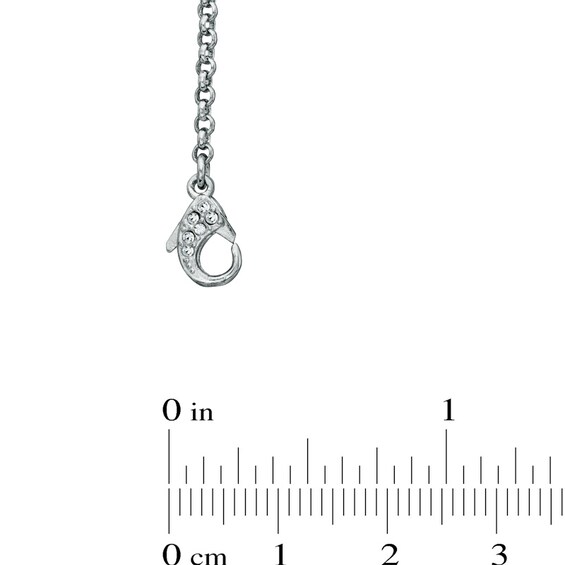 AVA Nadri Cubic Zirconia and Crystal Floral Necklace in White Rhodium Brass - 16"