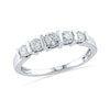 Lab-Created White Sapphire Five Stone Anniversary Band in Sterling Silver