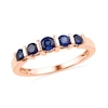 Thumbnail Image 0 of Lab-Created Blue Sapphire Five Stone Anniversary Band in 10K Rose Gold