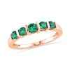 Thumbnail Image 0 of Lab-Created Emerald Five Stone Anniversary Band in 10K Rose Gold