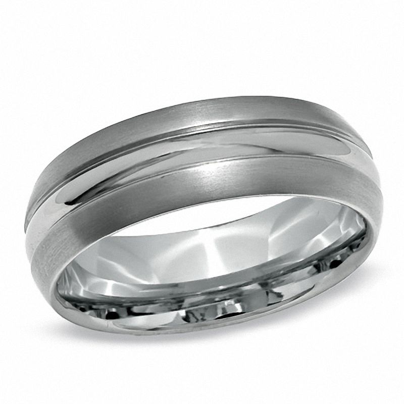 Men's 8.0mm Comfort Fit Titanium Wedding Band Zales