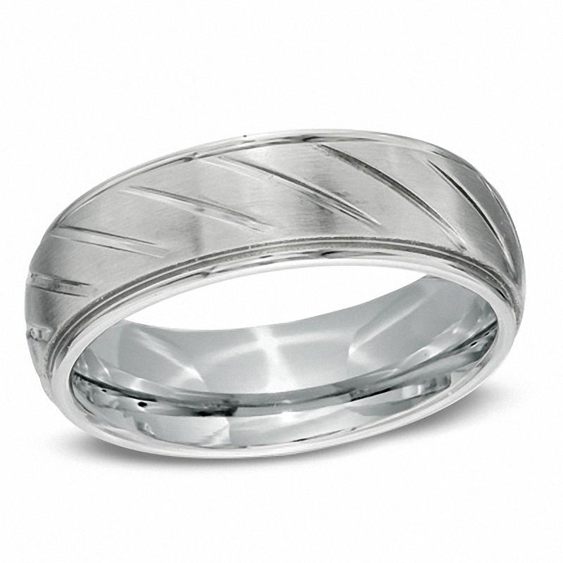 Men's 8.0mm Comfort Fit Stainless Steel Wedding Band Zales