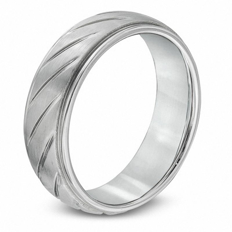 Men's 8.0mm Comfort Fit Stainless Steel Wedding Band Zales