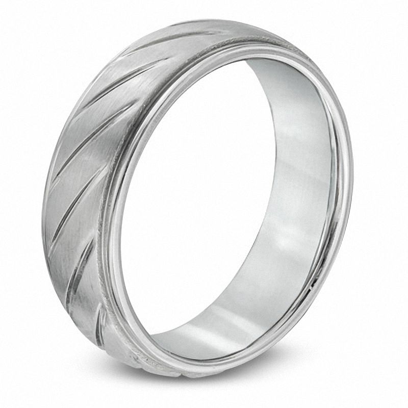 Main Image 2 of 8.0mm Comfort Fit Stainless Steel Wedding Band