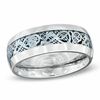 Thumbnail Image 1 of 8.0mm Comfort Fit  Scrolled Wedding Band in Stainless Steel