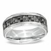 Thumbnail Image 0 of Men's 8.0mm Comfort Fit Grey Carbon Fiber Stainless Steel Wedding Band